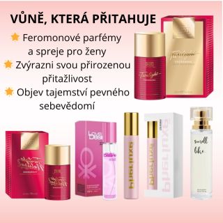 Přitahuj. Provokuj. Ovlivňuj. Feromonové parfémy a spreje pro ženy.